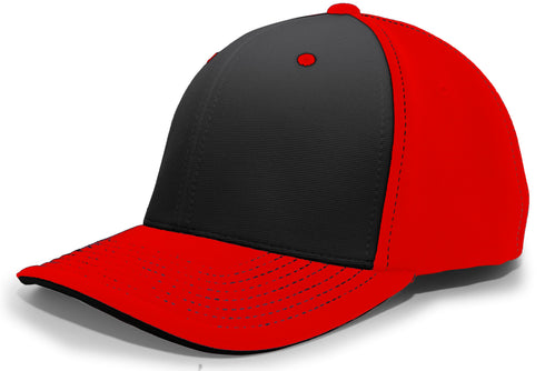 Pacific Headwear M2 Performance Contrast Flexfit® Cap (398F), Color 'BlackRedRed'